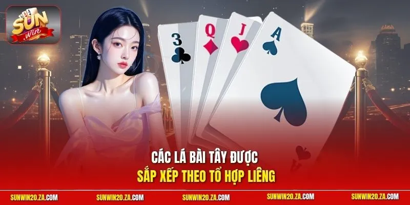 Các lá bài tây được sắp xếp theo tổ hợp liêng