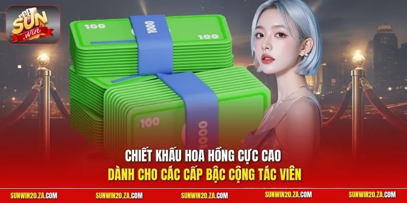 Chiết khấu hoa hồng cực cao dành cho các cấp bậc cộng tác viên