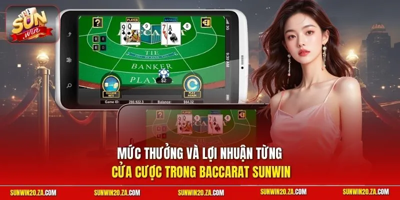 Mức thưởng và lợi nhuận từng cửa cược trong Baccarat SUNWIN